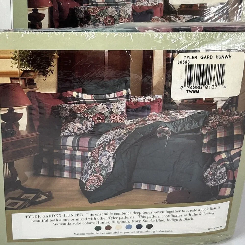 2 Wamsutta Supercale Plus Twin Fitted Sheet Tyler Garden Floral Black Grannycore